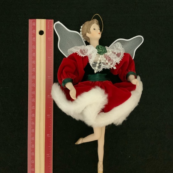 Christmas Ballerina Fairy Ornament Angel Figurine Vintage Porcelain Collectible - Picture 3 of 16